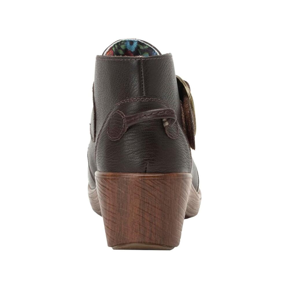 Alegria Womens Symone Leather Ankle Wedge Heel Boots -- Espresso NEW - Picture 3 of 6